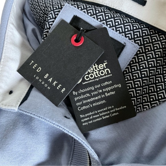 Ted Baker London Mens Polo Shirt Sz 3XL Tortila Sky Blue NWT Golf Preppy Lightwe - Picture 12 of 13